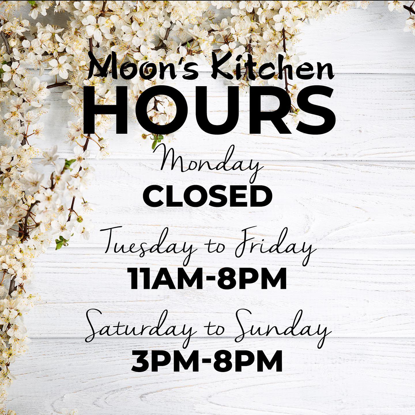 Our Menu - Moon's Kitchen